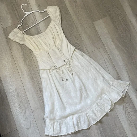 MAJORELLE | Dresses | Majorelle Corset Dress Milkmaid Knee Length Womens  White Small Cottagecore | Poshmark